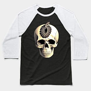 skull with feathers Baseball T-Shirt